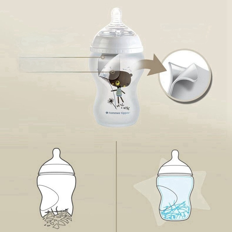 TOMMEE TIPPEE Tommee Bình Sữa Thủy Tinh Tráng Gương silicone Dung Tích 150ml / 250ml