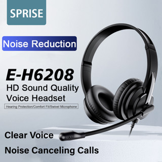 Tai nghe SPRISE H6208 giắc cắm USB 3.5 mm âm thanh nổi khử tiếng ồn có micro xoay