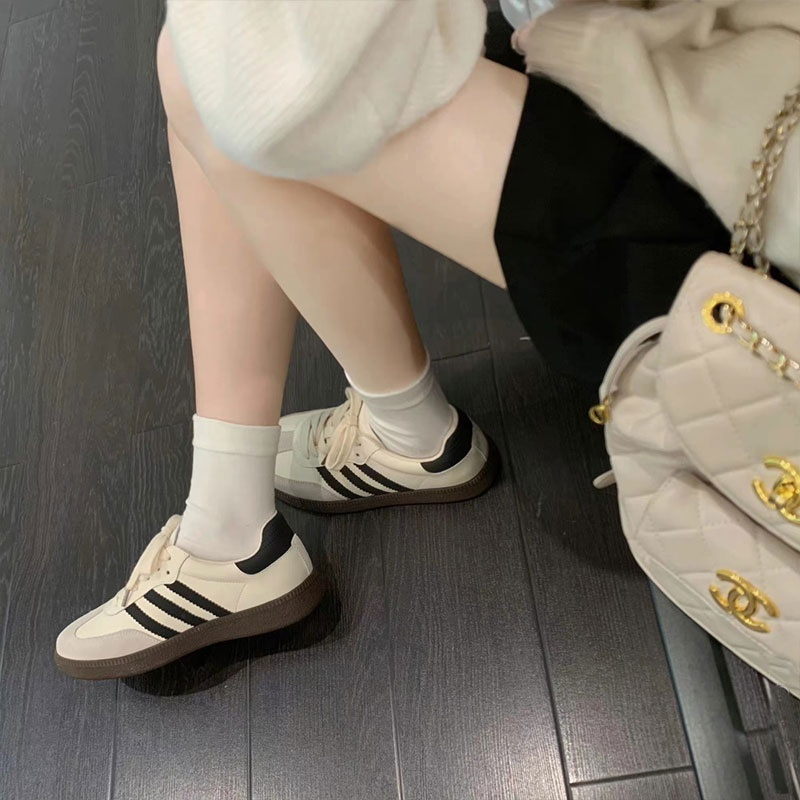 GUDETU❤Giày Thể Thao Đế Phẳng Nhẹ Thoải Mái Phong Cách Retro Cho Nữ