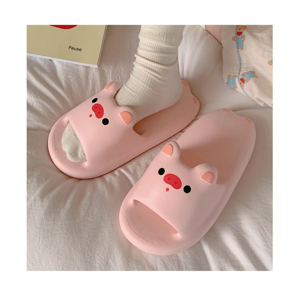Dép Nhựa EVA Đế Mềm Hình Chú Heo Hồng Đáng Yêu