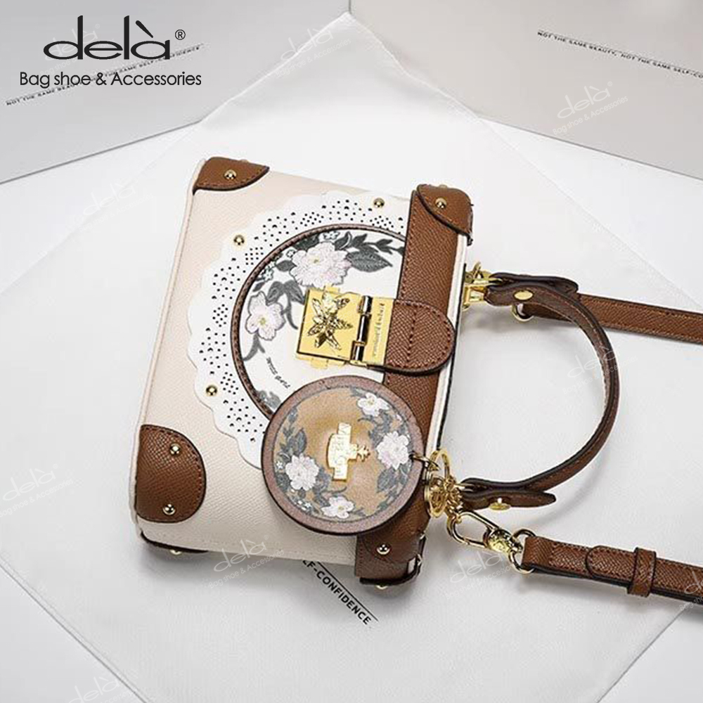 Dela Túi Đeo Chéo Thêu Họa Tiết Xinh Xắn Dành Cho Nữ