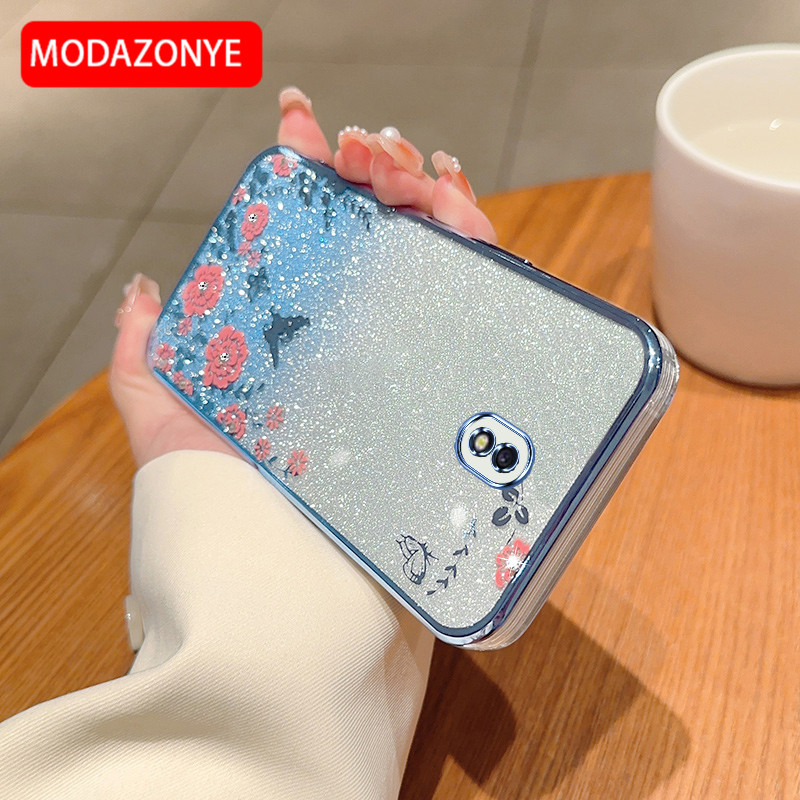 Ốp Điện Thoại Mềm Trang Trí Cánh Bướm Và Hoa Kim Tuyến Cho samsung galaxy j7 pro samsung galaxy j7 pro