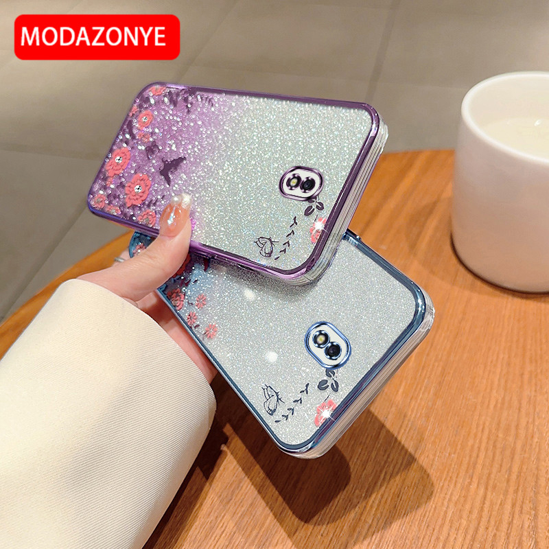 Ốp Điện Thoại Mềm Trang Trí Cánh Bướm Và Hoa Kim Tuyến Cho samsung galaxy j7 pro samsung galaxy j7 pro