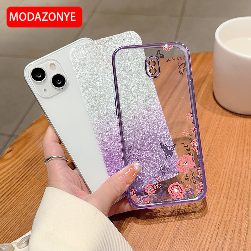 Ốp Điện Thoại Mềm Trang Trí Cánh Bướm Và Hoa Kim Tuyến Cho samsung galaxy j7 pro samsung galaxy j7 pro