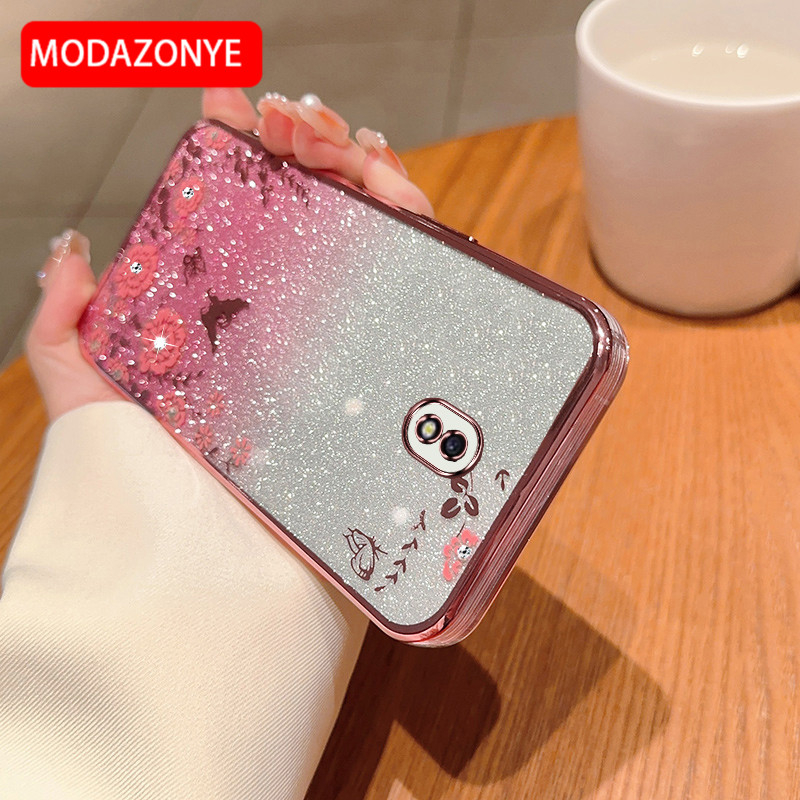 Ốp Điện Thoại Mềm Trang Trí Cánh Bướm Và Hoa Kim Tuyến Cho samsung galaxy j7 pro samsung galaxy j7 pro