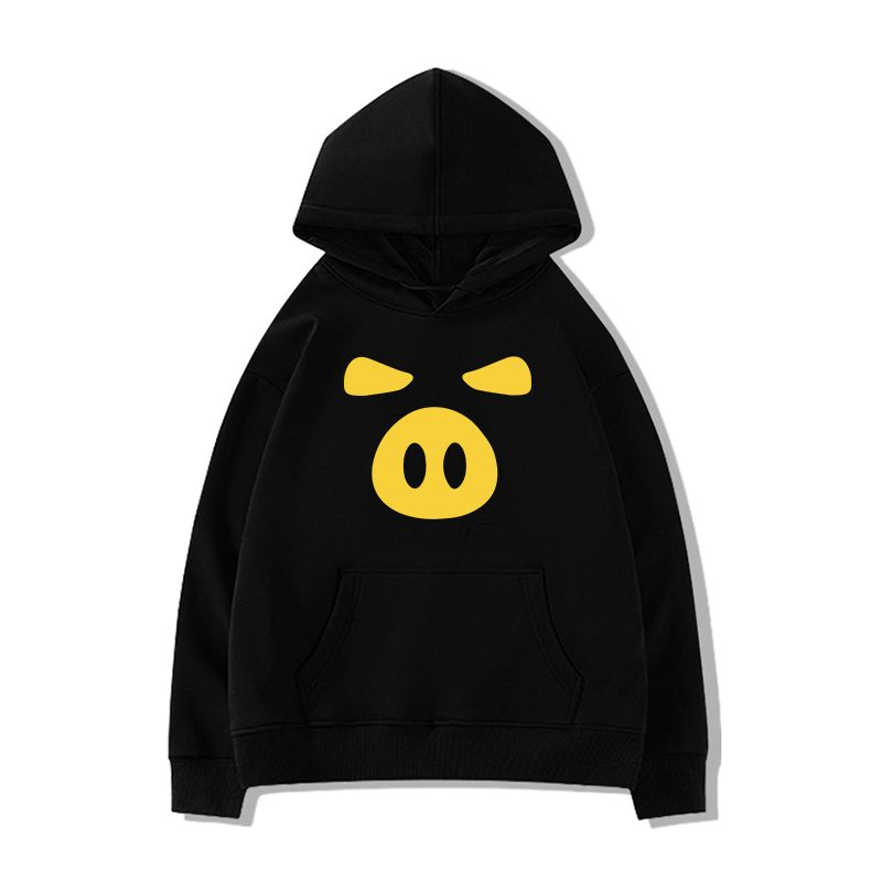 ihkke Áo hoodie Màu Trắng In Hình Chú Heo Dễ Thương Phong Cách Hàn Quốc Thời Trang Hoodie