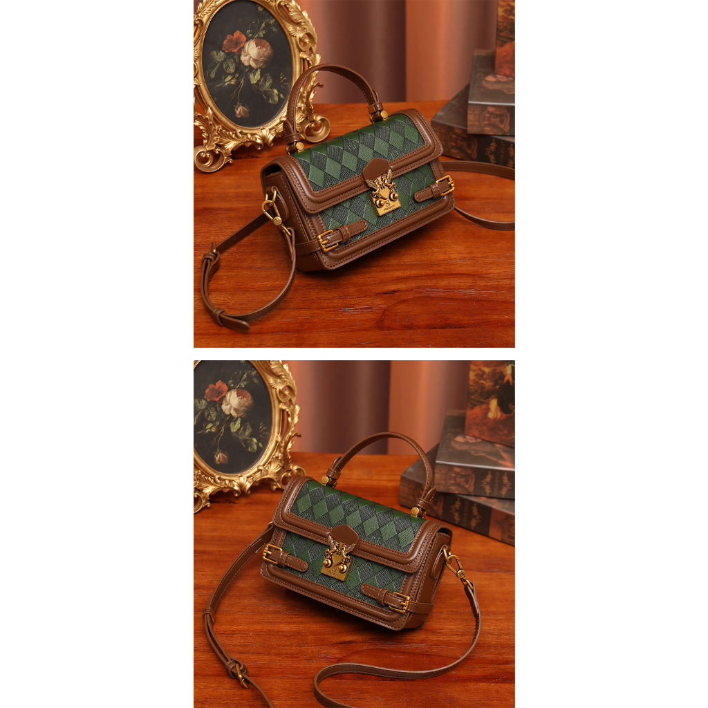 Niche Túi Xách Đeo Vai Hình Vuông Cỡ Nhỏ Họa Tiết Kẻ Sọc Phối Màu Tương Phản Thời Trang 2023 Cho Nữ