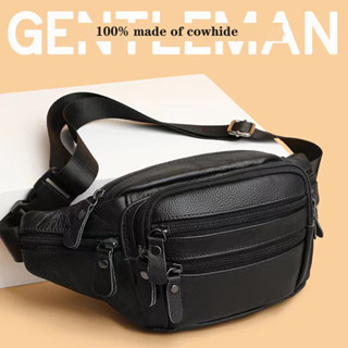 Túi Đeo Chéo Ngực / Hông Bằng Da Bò Thật 100% Đa Năng Sức Chứa Lớn Chống Nước Chống Mài Mòn