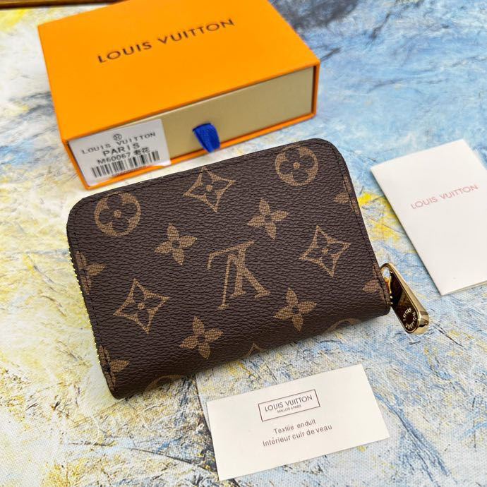 Louis vuitton Ví Đựng Thẻ m60067 Chất Lượng Cao Có Khóa Kéo Tiện Lợi