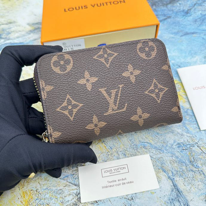 Louis vuitton Ví Đựng Thẻ m60067 Chất Lượng Cao Có Khóa Kéo Tiện Lợi
