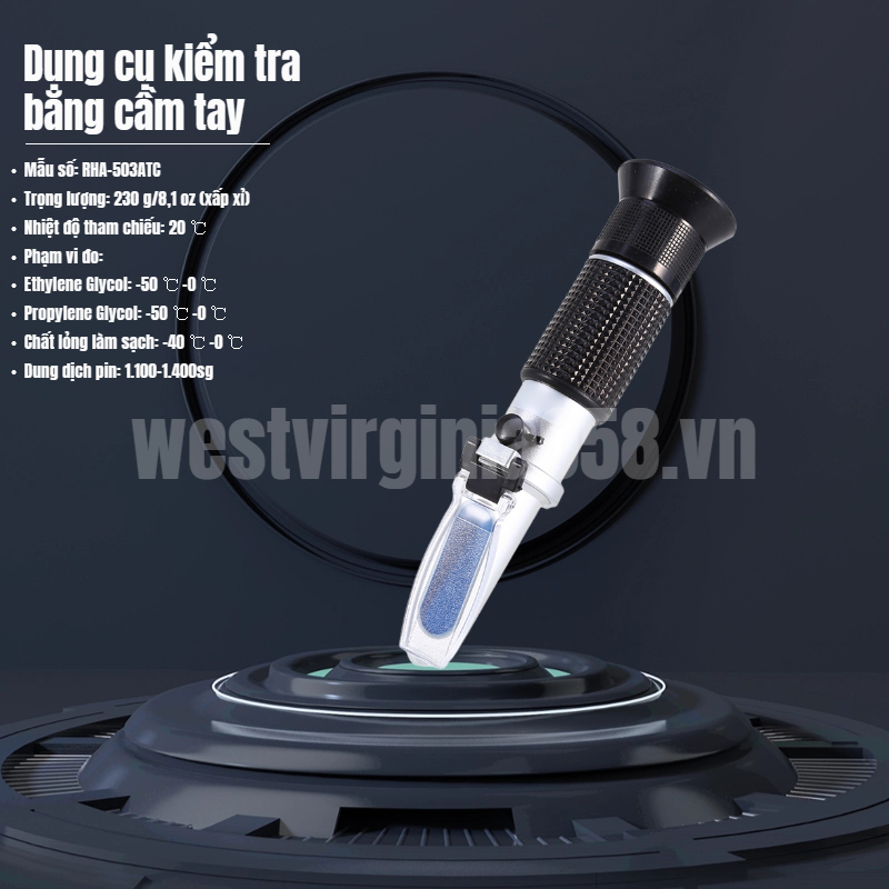 Có thể bán buôn Khúc xạ kế Glycol Xe ô tô Chống đông pin Công cụ kiểm tra chất làm mát động cơ axit RHA-503ATC Westvirginia058 Hàng giao ngay