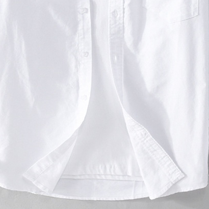 Áo Sơ Mi Nam Dài Tay Trắng Hàn Quốc Mùa Thu Giản Dị Rộng Rãi Và Dày Áo Sơ Mi Nam Oxford Dệt Sinh Viên Áo Sơ Mi