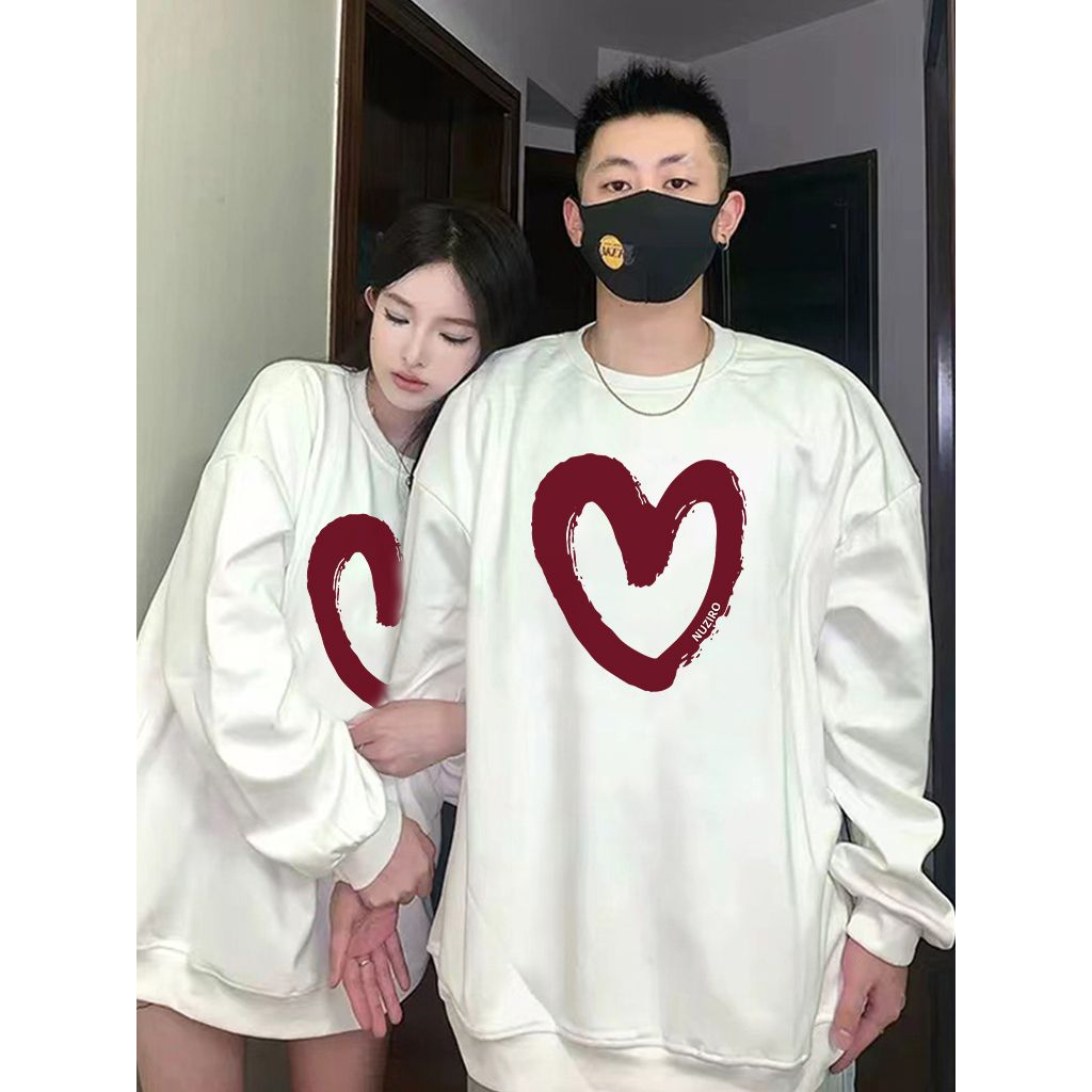 Ihkke Áo hoodie 100% cotton Tay Dài Dáng Rộng In Chữ Thời Trang Dành Cho Cặp Đôi
