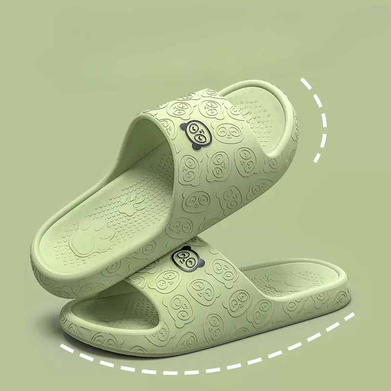 Dép Đi Trong Nhà Bằng Nhựa eva Siêu Nhẹ Đế Dày Họa Tiết Gấu Trúc Dễ Thương Cho Nữ