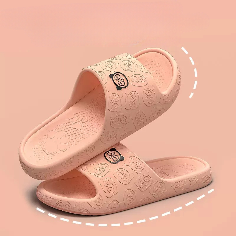 Dép Đi Trong Nhà Bằng Nhựa eva Siêu Nhẹ Đế Dày Họa Tiết Gấu Trúc Dễ Thương Cho Nữ