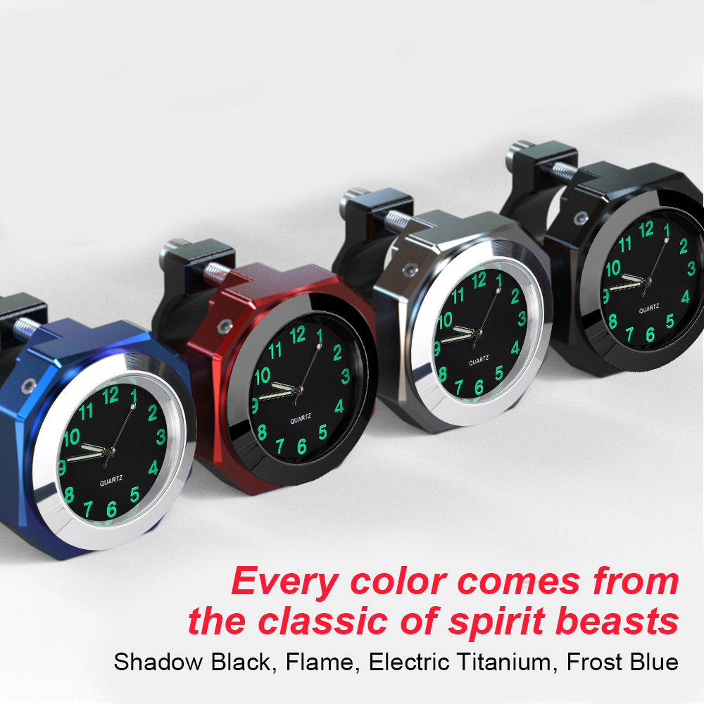 Đồng Hồ quartz Chống Thấm Nước 22-28mm Với Khung Hợp Kim Nhôm Gắn Tay Lái Xe Đạp,