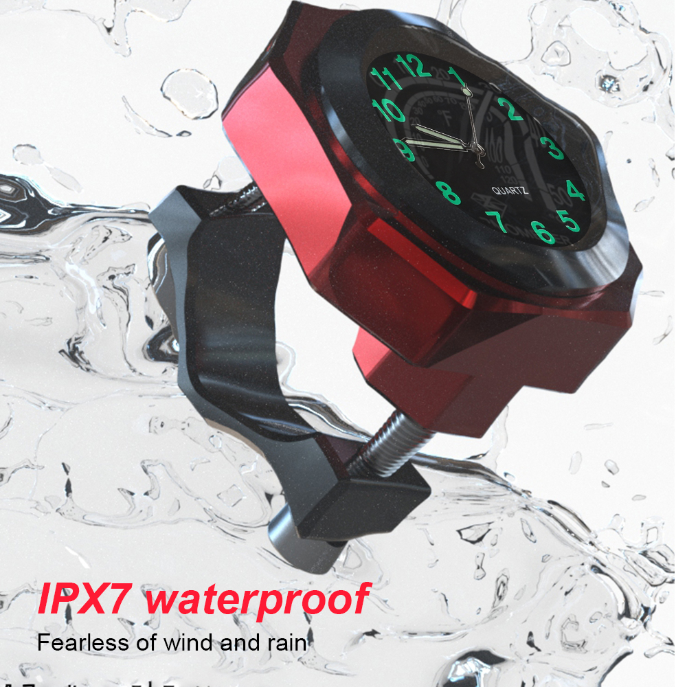 Đồng Hồ quartz Chống Thấm Nước 22-28mm Với Khung Hợp Kim Nhôm Gắn Tay Lái Xe Đạp,