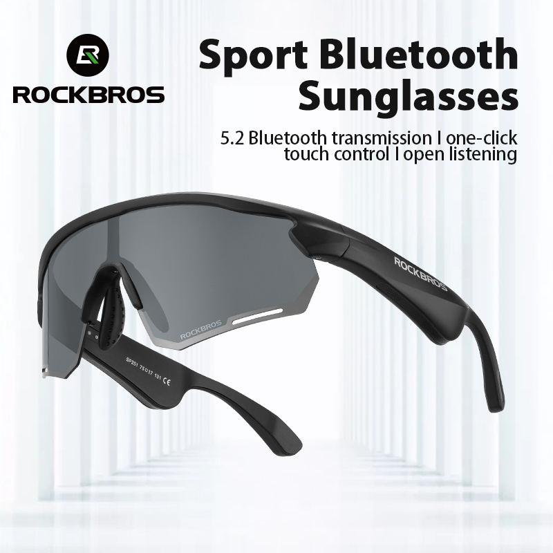 Rockbros Kính Mát Phân Cực bluetooth Đa Năng Tiện Dụng Cho Hoạt Động Ngoài Trời