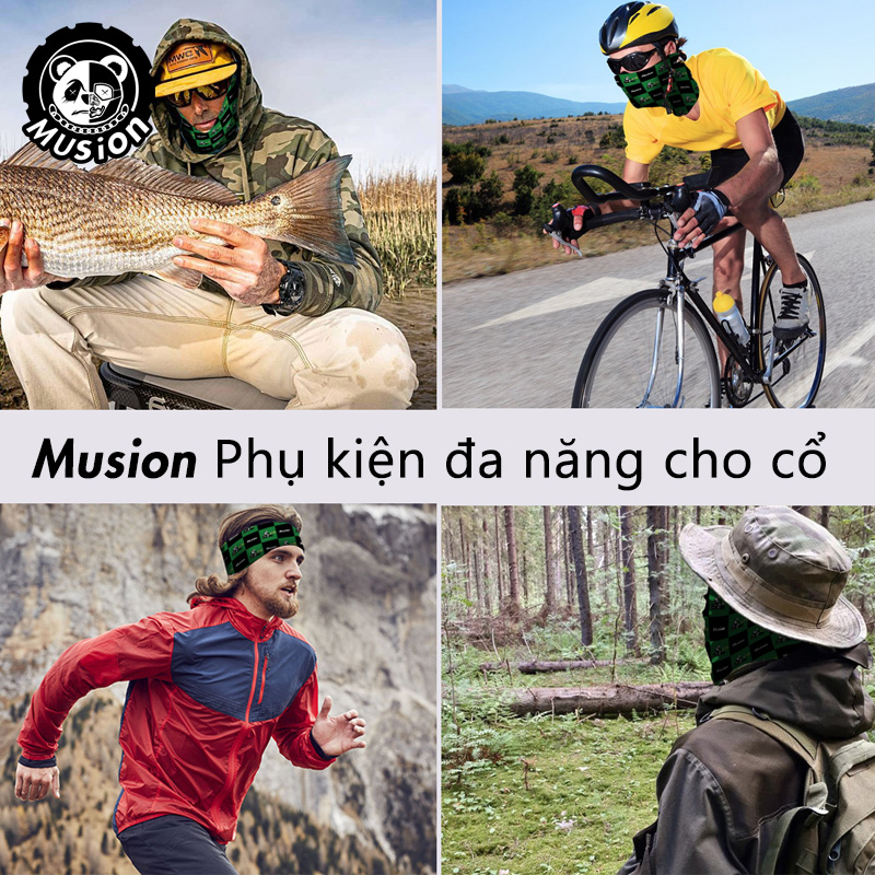 Khăn ống Musion chống UV chống bụi thấm mồ hôi đa năng tiện dụng khi đi phượt