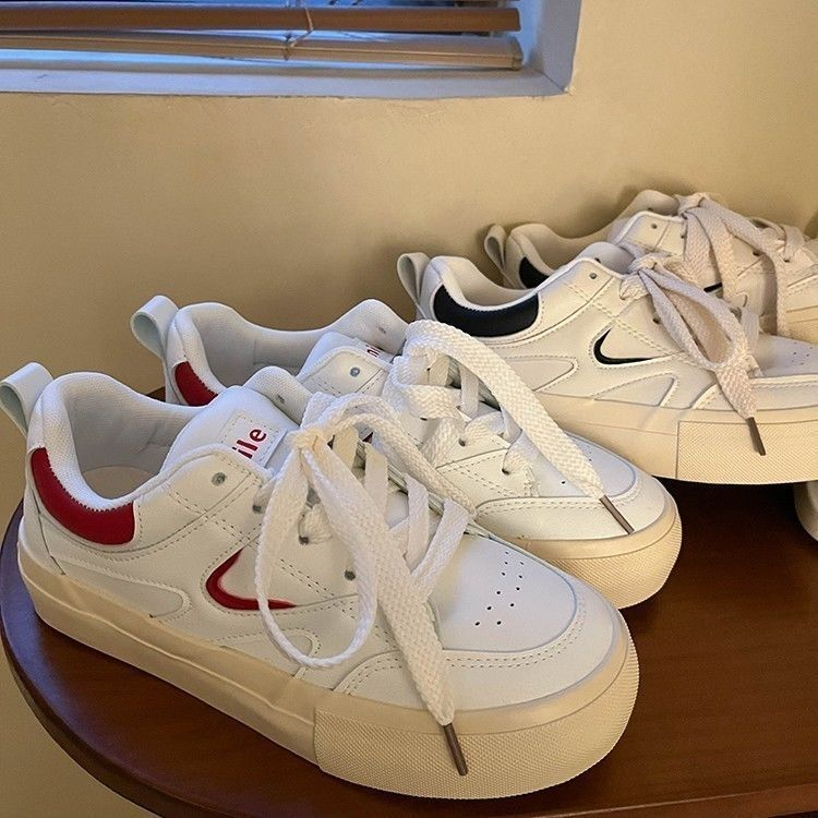 Giày Thể Thao Đế Bằng Màu Trắng Thời Trang Hàn Quốc 2023