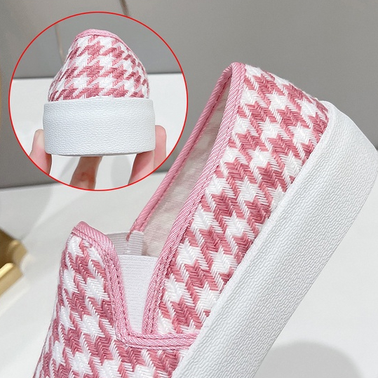 Giày Lười Nữ Vải Đế Cao Slipon Thời Trang Hàn Quốc Mới Canvas Thoáng Khí Thoải Mái TTN055