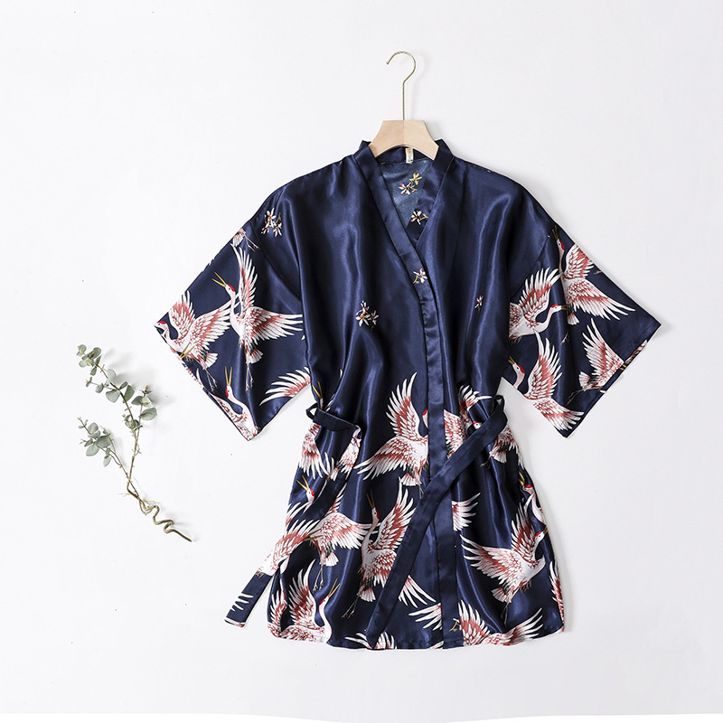 Áo Choàng Ngủ kimono Mỏng Ngắn Mặc Buổi Sáng Cho Phù Dâu rayon