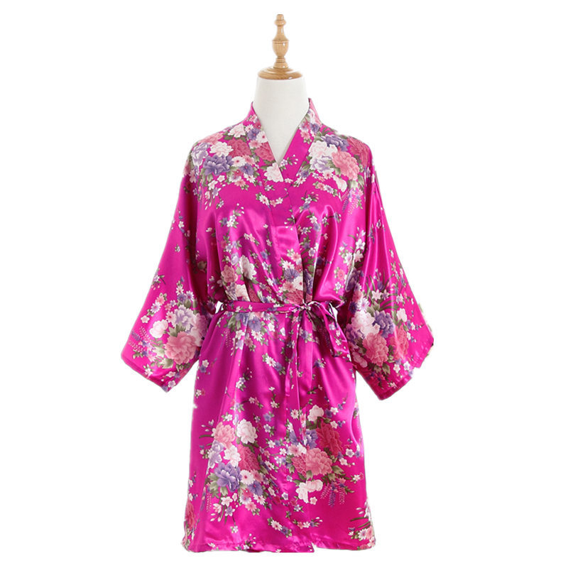 Áo Choàng Ngủ kimono Mỏng Ngắn Mặc Buổi Sáng Cho Phù Dâu rayon