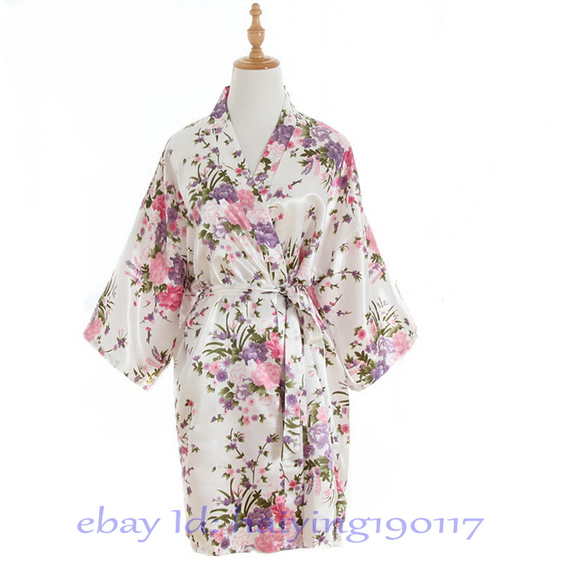 Áo Choàng Ngủ kimono Mỏng Ngắn Mặc Buổi Sáng Cho Phù Dâu rayon