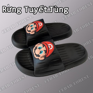 SHANMUSENLIN  Dép Đi Trong Nhà Đế Bằng Chống Trượt Họa Tiết Hoạt Hình Mario Dễ Thương Cho Cặp ĐôGiày nam Thể thao Thư giãn Thời trang