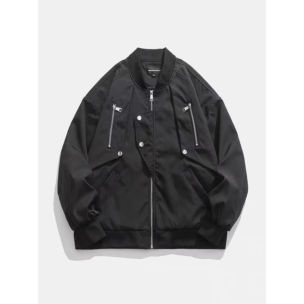 Áo khoác nam bóng chày thời trang Đường phố vintage mỹ cá tính cho nam màu sắc Đơn giản thoải mái  Áo khoác tay dài dáng rộng