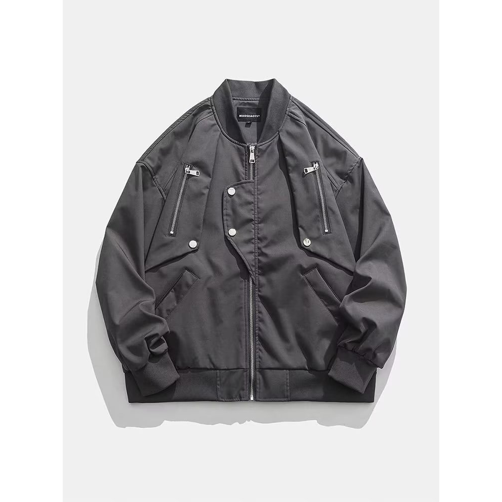 Áo khoác nam bóng chày thời trang Đường phố vintage mỹ cá tính cho nam màu sắc Đơn giản thoải mái  Áo khoác tay dài dáng rộng