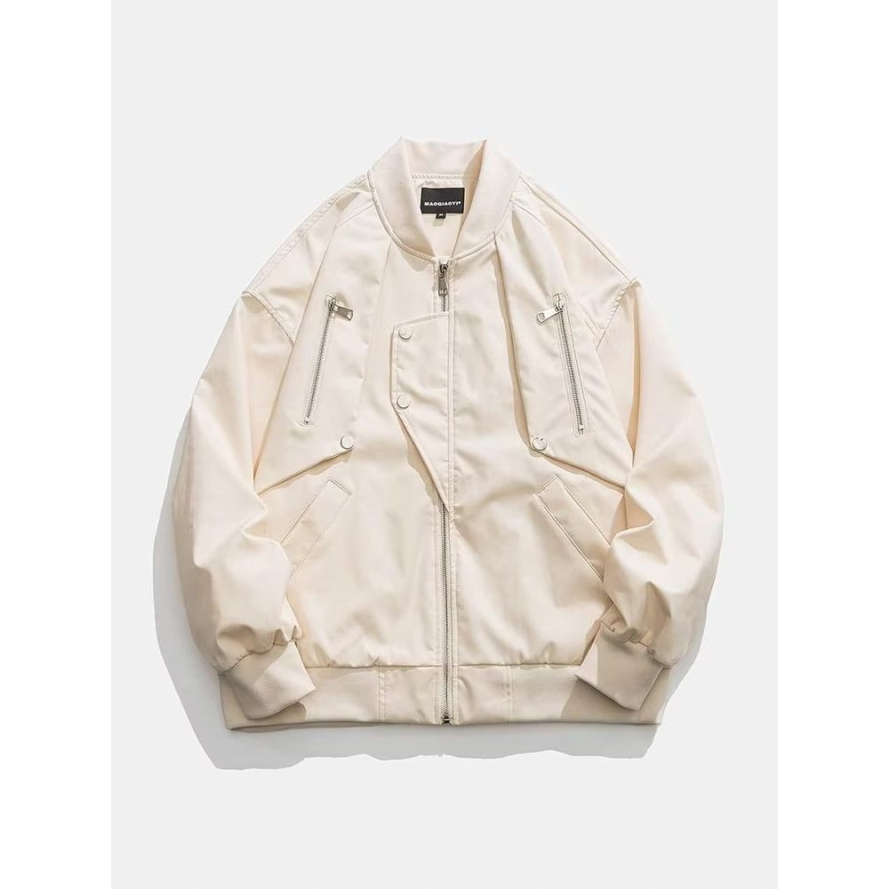 Áo khoác nam bóng chày thời trang Đường phố vintage mỹ cá tính cho nam màu sắc Đơn giản thoải mái  Áo khoác tay dài dáng rộng