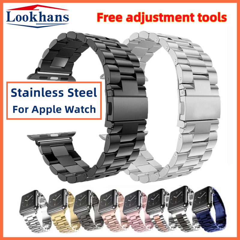 Dây Đeo Bằng Thép Không Gỉ 45mm 41mm Cho iWatch 6 5 4 3 2 SE 44mm 40mm 42mm 38mm