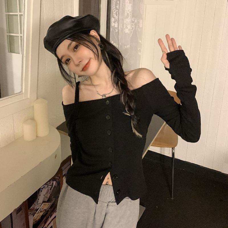 Áo thun trễ vai, áo trễ vai dài tay Dingding dáng Slim Fit mẫu hottrend 2023