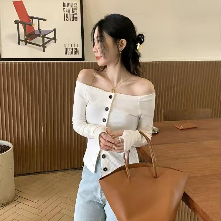 Áo thun trễ vai, áo trễ vai dài tay Dingding dáng Slim Fit mẫu hottrend 2023