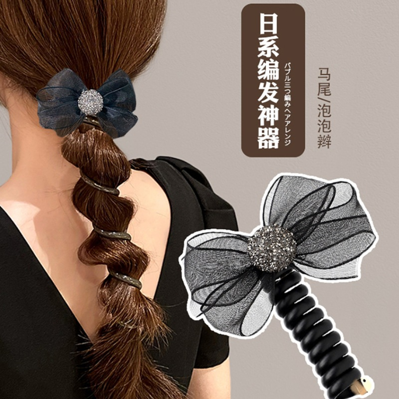 Dây Cột Tóc Đuôi Ngựa Bằng Dây Ruy Băng Thắt Nơ Phong Cách Nhật Bản Thời Trang Cho Nữ