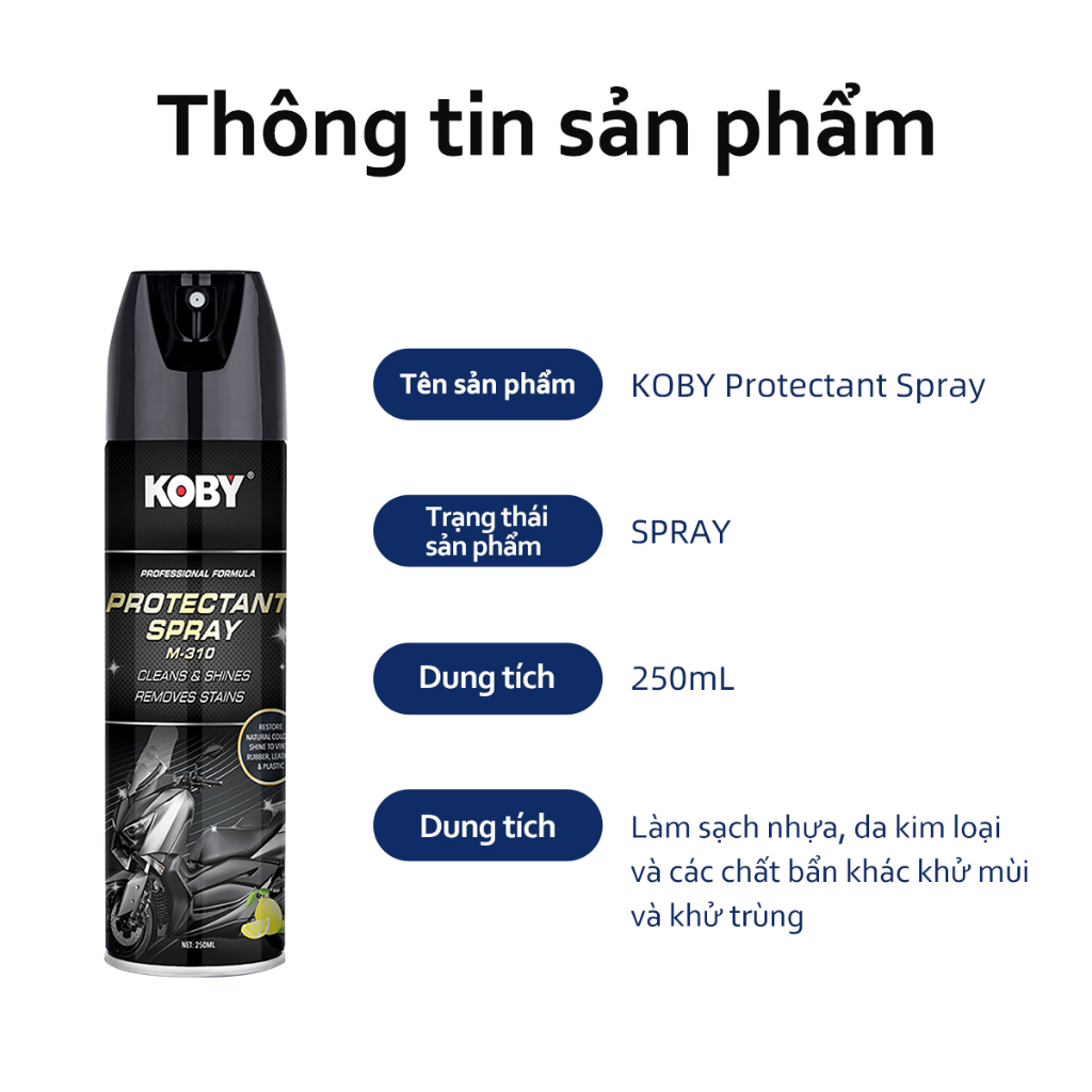Koby Tân trang các bộ phận nhựa xe máy/làm đen bảng điều khiển ô tô/sáp chống oxy hóa/sáp làm sạch da/chất chăm sóc đánh bóng