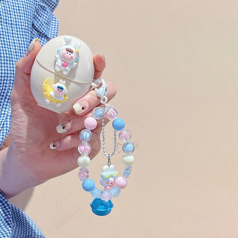 Vỏ Bảo Vệ Hộp Sạc Tai Nghe Lenovo Thinkpadplus Liveods LP40 TWS Lenovo LP40 Hình Gấu Thắt Nơ Kèm Móc Treo