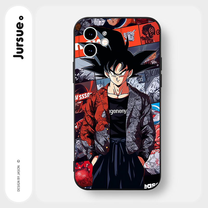 Ốp lưng JURSUE cho mềm chống bẩn hoạt hình ngầu nam đen IPHONE 15 14 13 12 11 PRO MAX SE 2020 X XR XS ip 8 7 6 6S PLUS Y4070