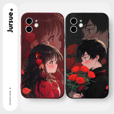 Ốp lưng JURSUE mềm hoạt hình cặp đôi dễ thương đẹp Cho iPhone 17 16 15 14 13 12 11 PRO MAX SE 2020 X XR XS ip 8 7 Plus Y4065