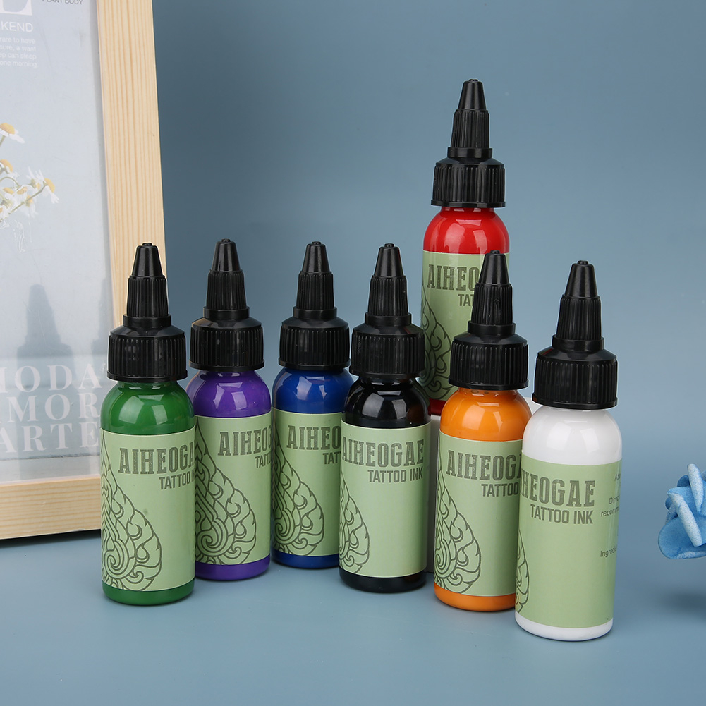 SweetBunny Bộ 7 Mực Xăm Chuyên Nghiệp Màu Sắc Bền Lâu Nhanh