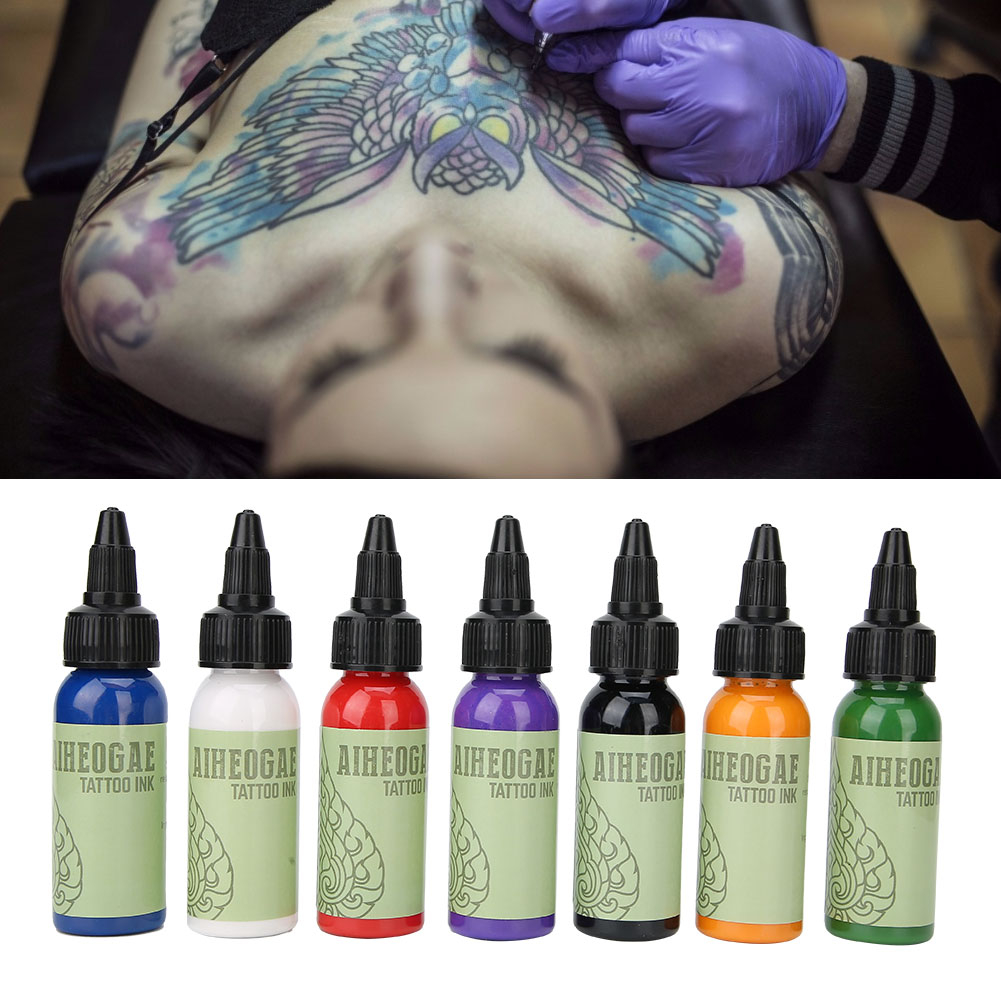 SweetBunny Bộ 7 Mực Xăm Chuyên Nghiệp Màu Sắc Bền Lâu Nhanh