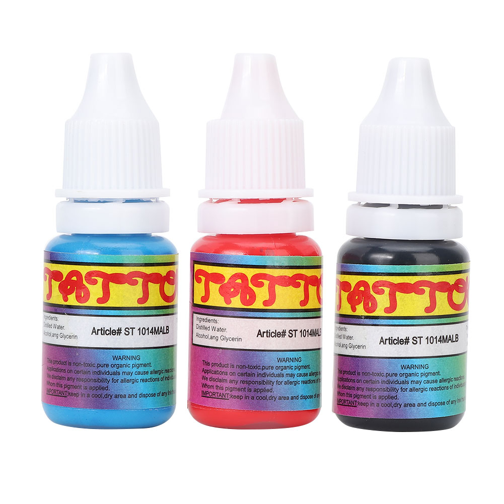 SweetBunny 10Ml/Pc Mực Sắc Tố Hình Xăm Bán Vĩnh Viễn Lâu Dài Đen + Đỏ Xanh