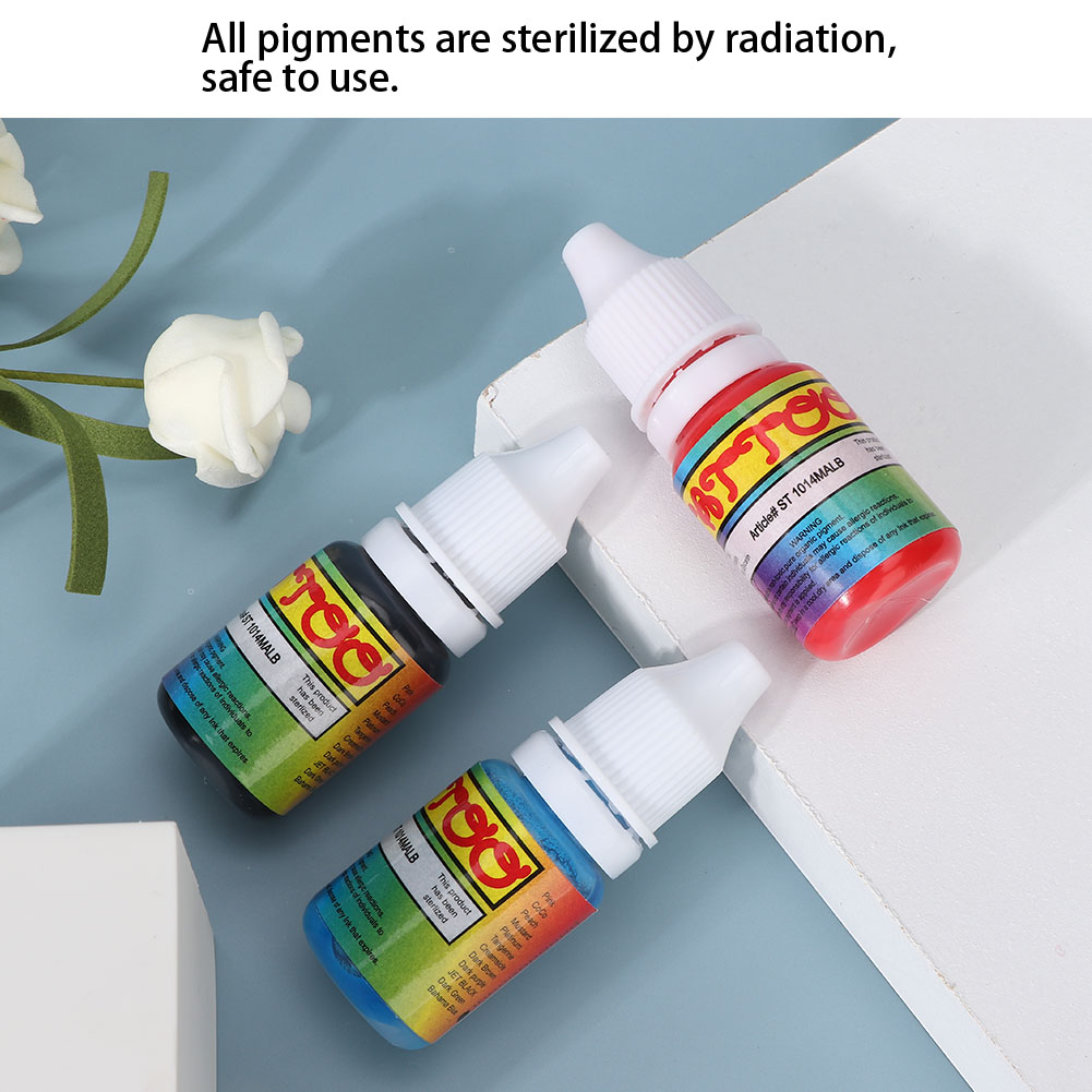 SweetBunny 10Ml/Pc Mực Sắc Tố Hình Xăm Bán Vĩnh Viễn Lâu Dài Đen + Đỏ Xanh