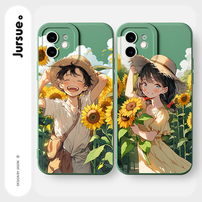 Ốp lưng JURSUE mềm hoạt hình cặp đôi dễ thương đẹp cho iPhone 17 16 15 14 13 12 11 PRO MAX SE 2020 X XR XS ip 8 7 Plus kute Y4057