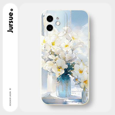 Ốp lưng JURSUE mềm chống sốc hình hoa độc lạ cho iPhone 17 16 15 14 13 12 11 PRO MAX SE 2020 X XR XS ip 8 7 Plus Y4056