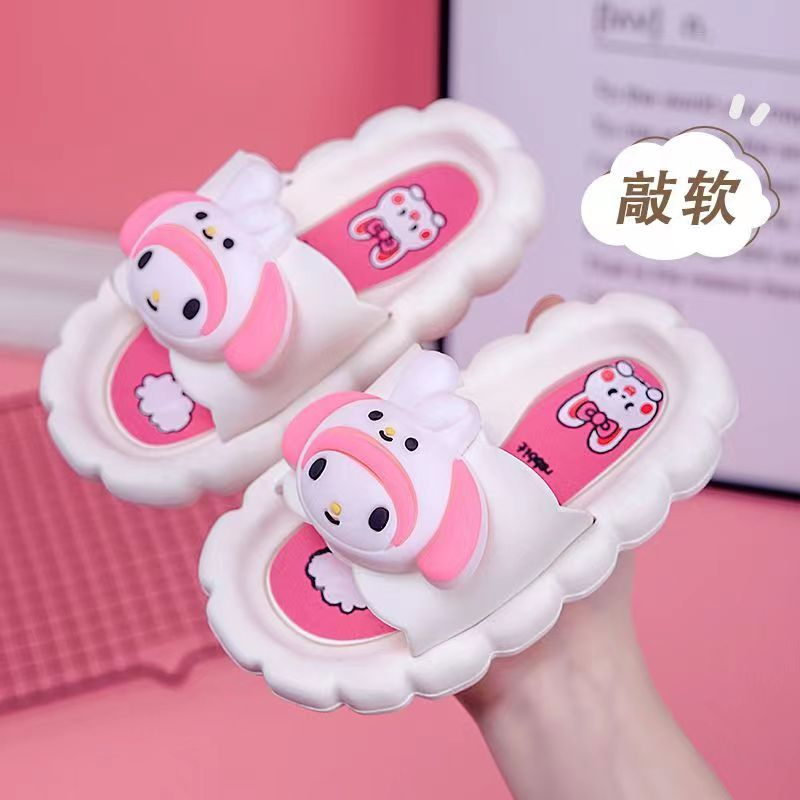 Dép Đi Trong Nhà Đế Mềm Chống Trượt Hình Thỏ Dễ Thương Cho Bé Gái