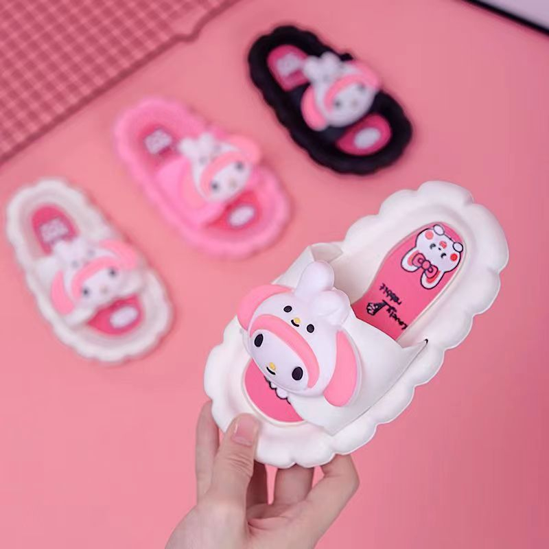 Dép Đi Trong Nhà Đế Mềm Chống Trượt Hình Thỏ Dễ Thương Cho Bé Gái