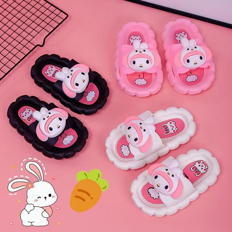 Dép Đi Trong Nhà Đế Mềm Chống Trượt Hình Thỏ Dễ Thương Cho Bé Gái