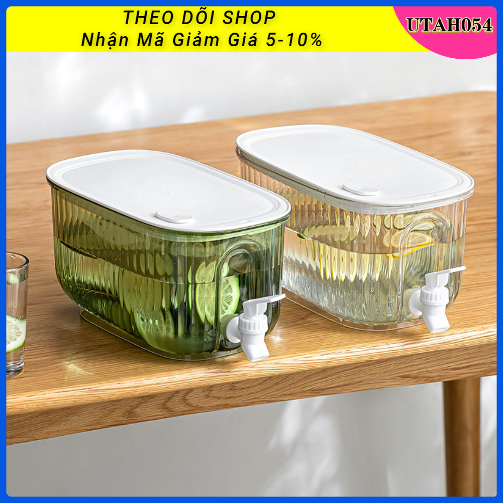 Bình đựng nước có vòi để tủ lạnh Dung Tích Lớn Cấp Thực Phẩm Chống Rò Rỉ Cho Gia Đình【Utah054】